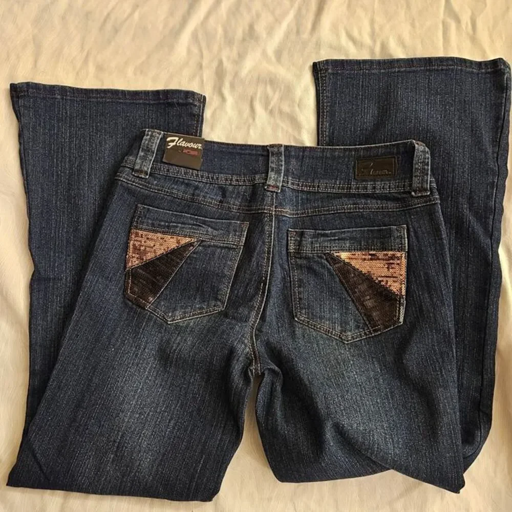 Y2K Flavour Bubblegum 10P Jeans 10S Petite Short 10 P Regular Stretch Flare NEW - Picture 4 of 9